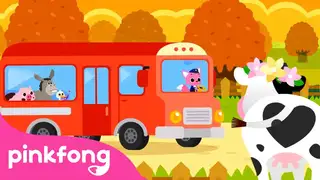  thumbnail: [2 Simple Songs] Listen While Getting Ready for School 🚌 | Wheels on the Farm Bus | Pinkfong