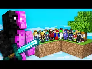  thumbnail: I Put 100 Minecraft Players In Skyblock
