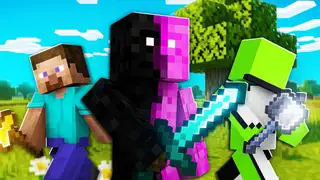  thumbnail: Minecraft Speedrunner VS 100 Minecraft Hunters